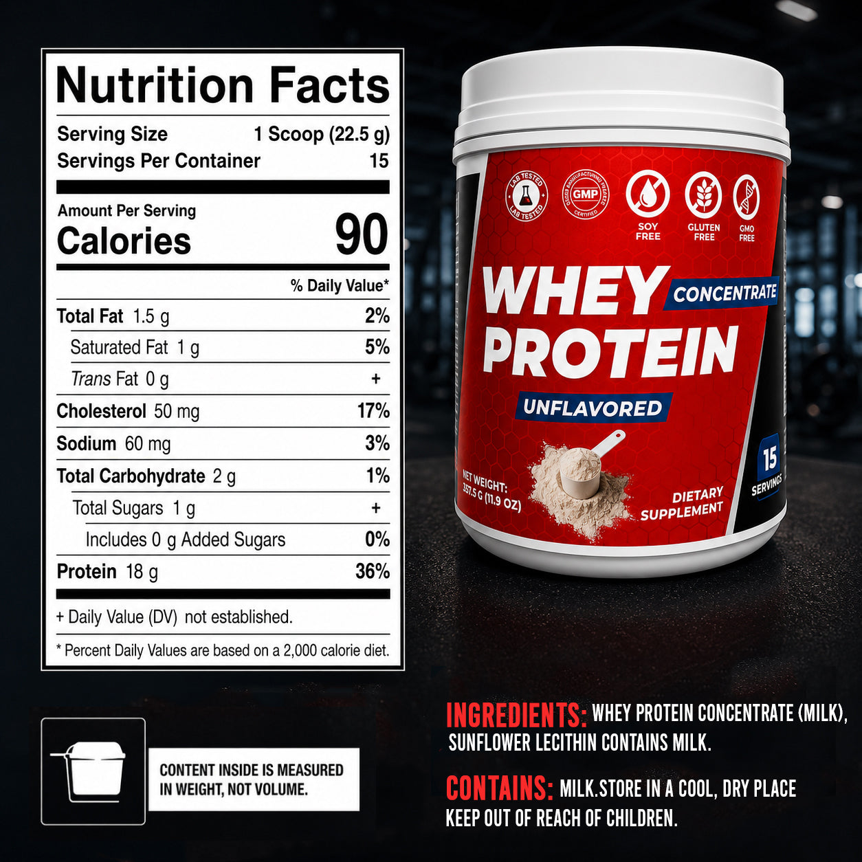 Sm Fit Pro Whey Protein Concentrate Powder (15 servings)