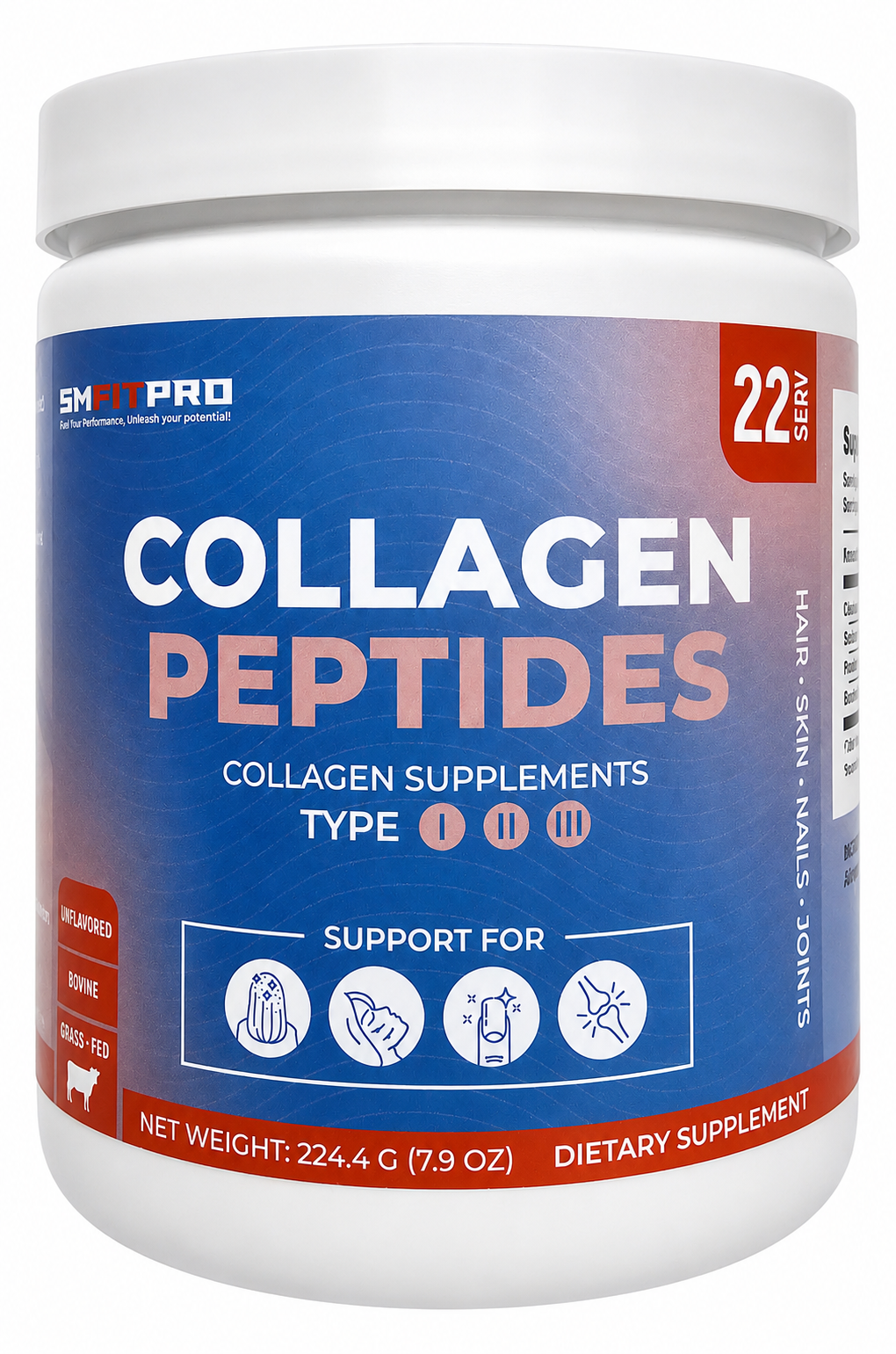 Sm Fit Pro Collagen Peptides Powder Unflavored (22 servings)