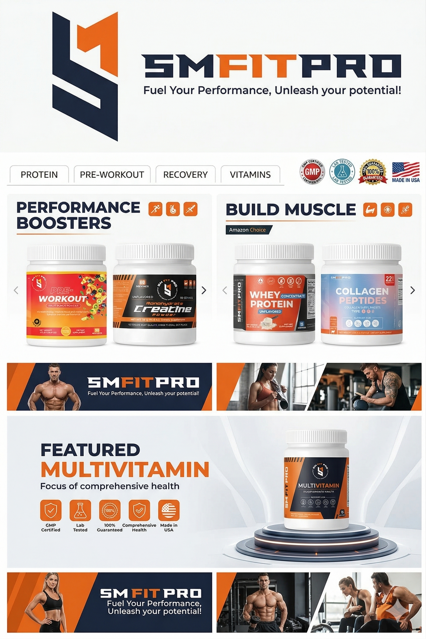 Sm Fit Pro Collagen Peptides Powder Unflavored (22 servings)